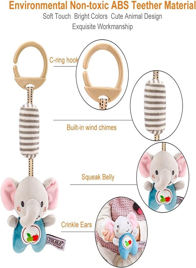 SMILE BABY Plush Hanging Toy Rattles for Crib and Stroller Keep Your Baby Entertained and Engaged. Soft, Colorful, and Safe, They Stimulate Sensory Development and are Perfect for Playtime Fun (Deer) - Image 4